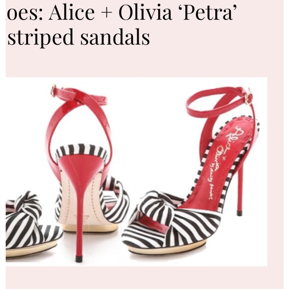 Alice + Olivia By Stacy Bendant size 37 (6.5-7) NEW no box stiletto striped heel - Picture 1 of 14